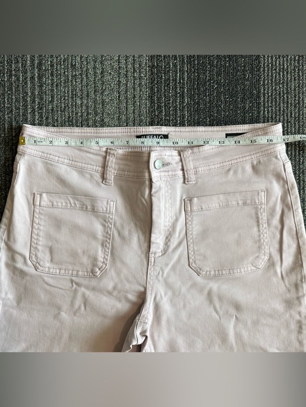 Buffalo David Bitton Light Pink High-Rise Wide Leg Stretch Crop Pants | SIZE 12 - Picture 4 of 7